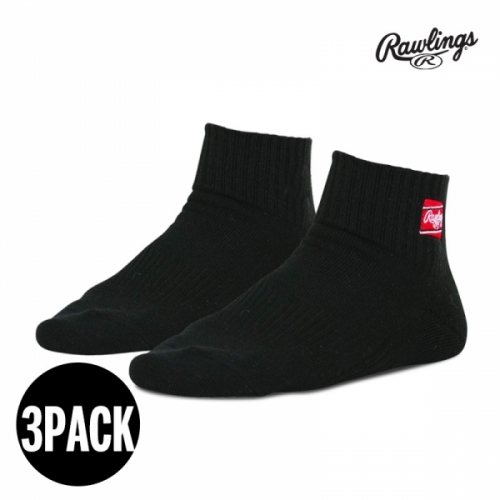 롤링스 발목양말 블랙 (3PACK)