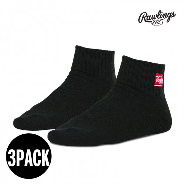 롤링스 발목양말 블랙 (3PACK)