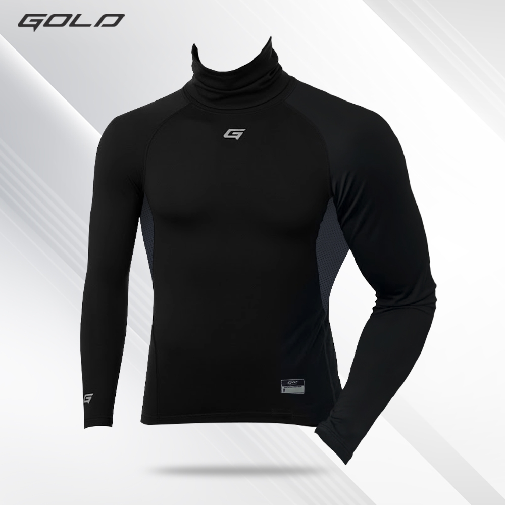 골드 슈프림 기모 긴목 긴팔 언더티 블랙