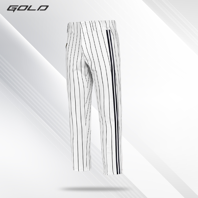 골드 야구바지 일반 스트라이프 블랙2선